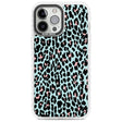 Light Pink on Blue Leopard Print Pattern Phone Case iPhone 13 Pro Max / Impact Case,iPhone 14 Pro Max / Impact Case Blanc Space