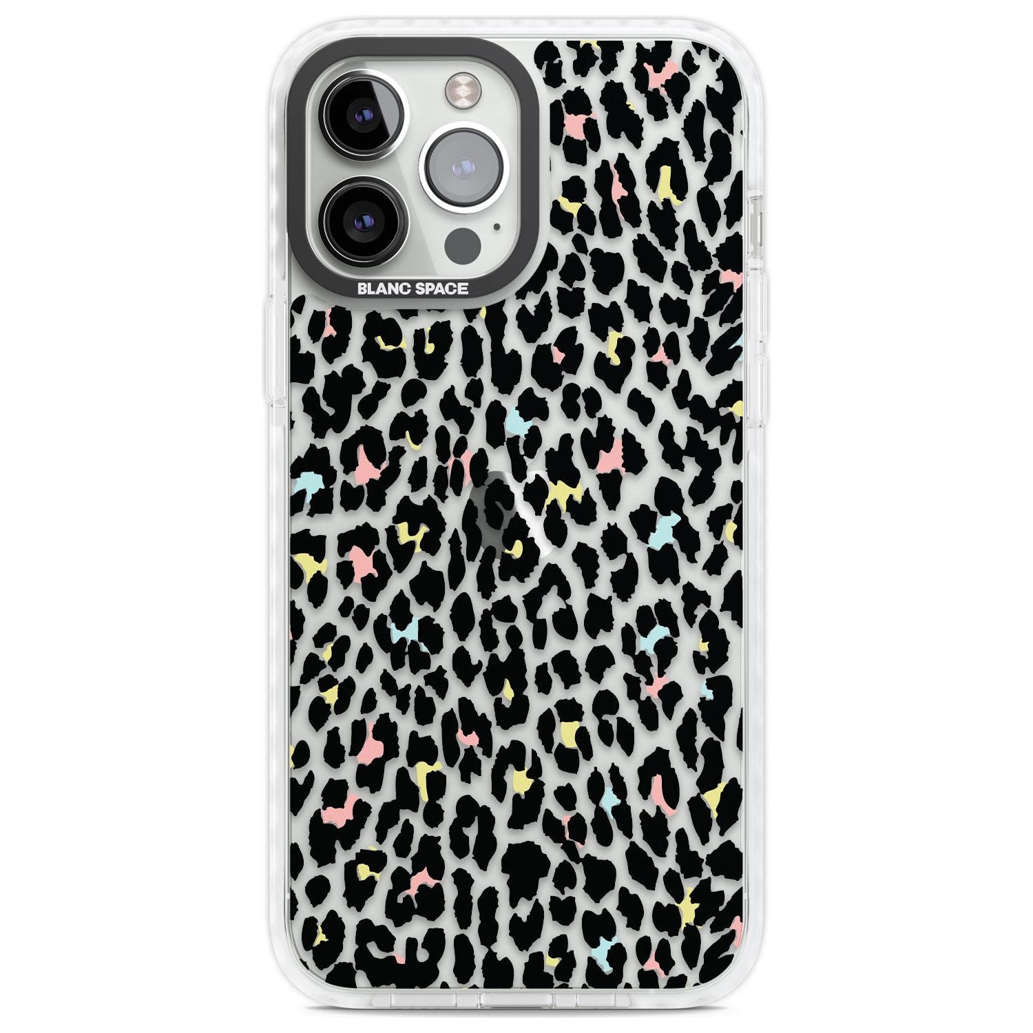 Mixed Pastels Leopard Print - Transparent Phone Case iPhone 13 Pro Max / Impact Case,iPhone 14 Pro Max / Impact Case Blanc Space