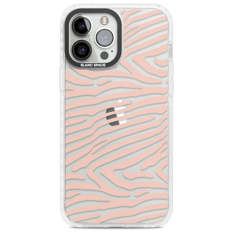 Horizontal Zebra Stripes Transparent Animal Print Phone Case iPhone 13 Pro Max / Impact Case,iPhone 14 Pro Max / Impact Case Blanc Space