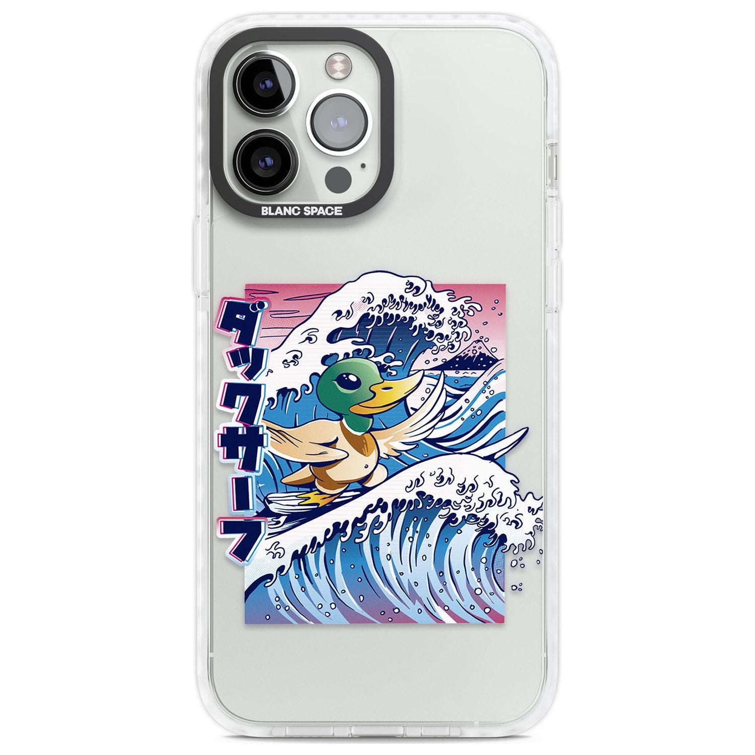 Duck Surf Phone Case iPhone 13 Pro Max / Impact Case,iPhone 14 Pro Max / Impact Case Blanc Space
