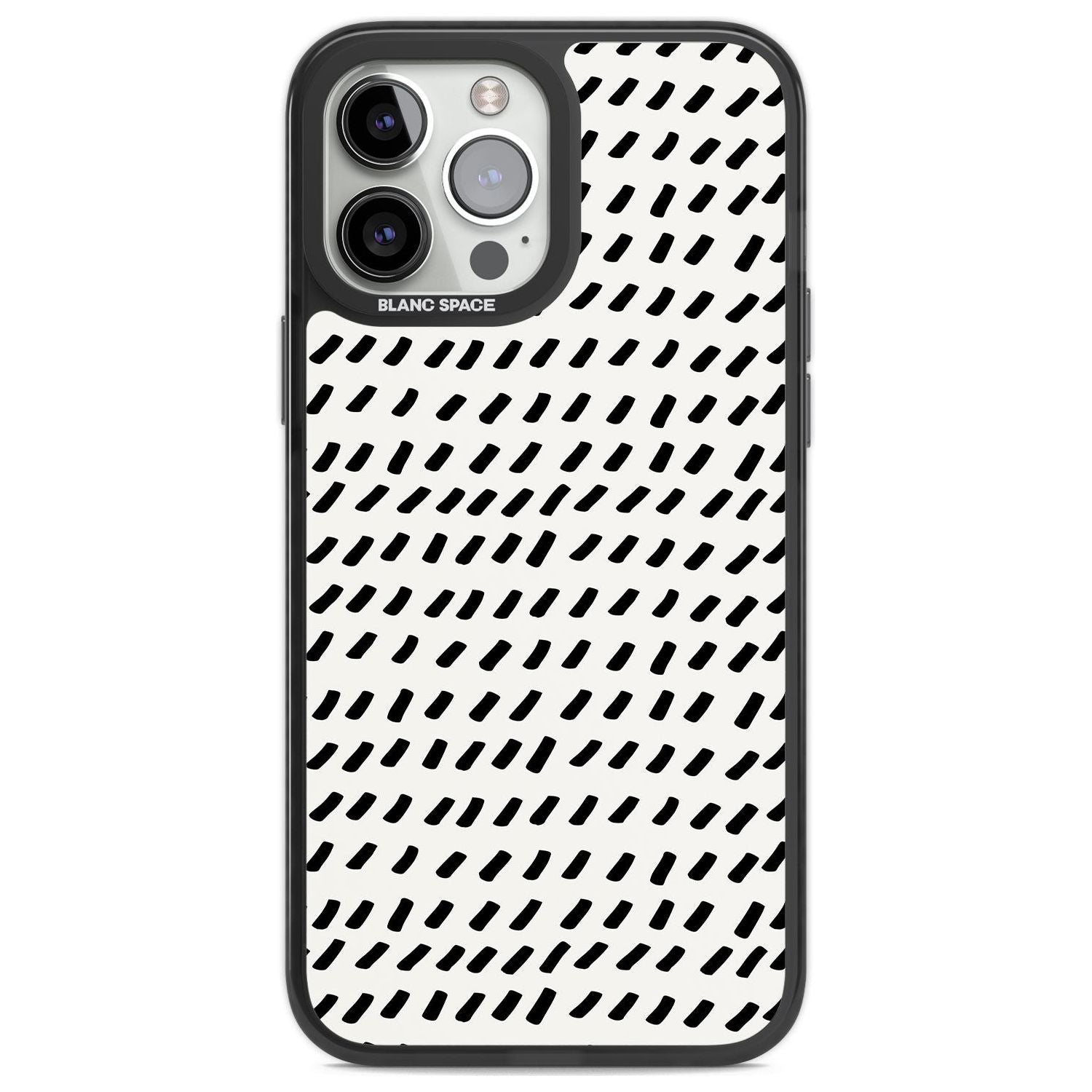 Hand Drawn Lines Pattern Phone Case iPhone 13 Pro Max / Black Impact Case,iPhone 14 Pro Max / Black Impact Case Blanc Space