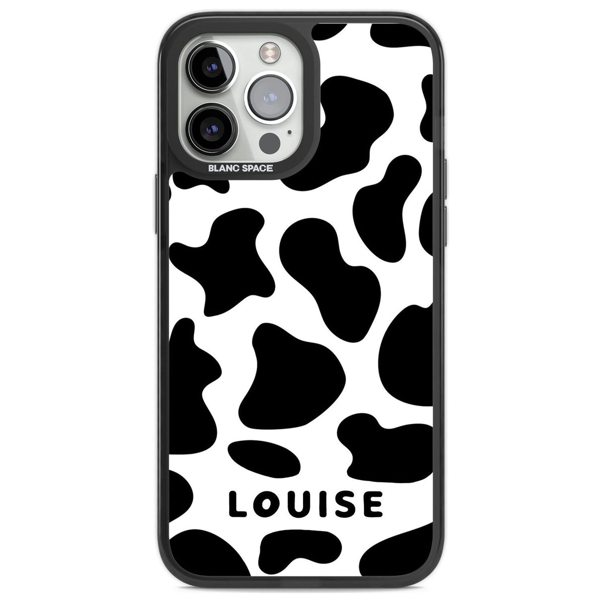 Personalised Cow Print Custom Phone Case iPhone 13 Pro Max / Black Impact Case,iPhone 14 Pro Max / Black Impact Case Blanc Space