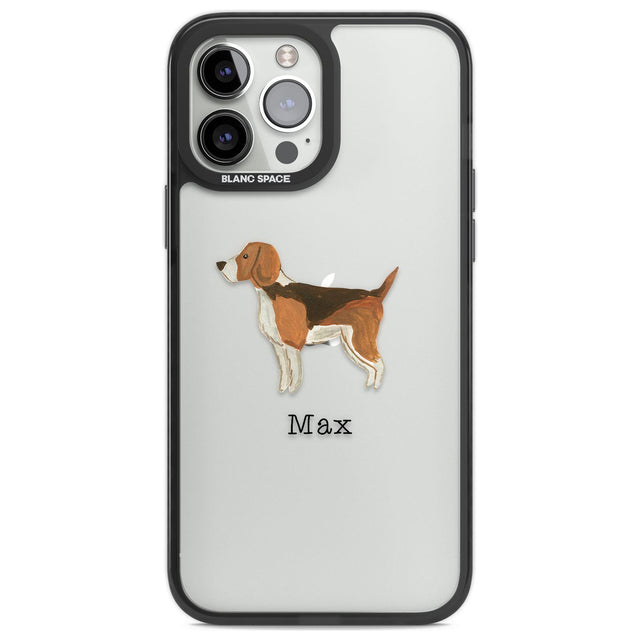 Personalised Hand Painted Beagle Custom Phone Case iPhone 13 Pro Max / Black Impact Case,iPhone 14 Pro Max / Black Impact Case Blanc Space