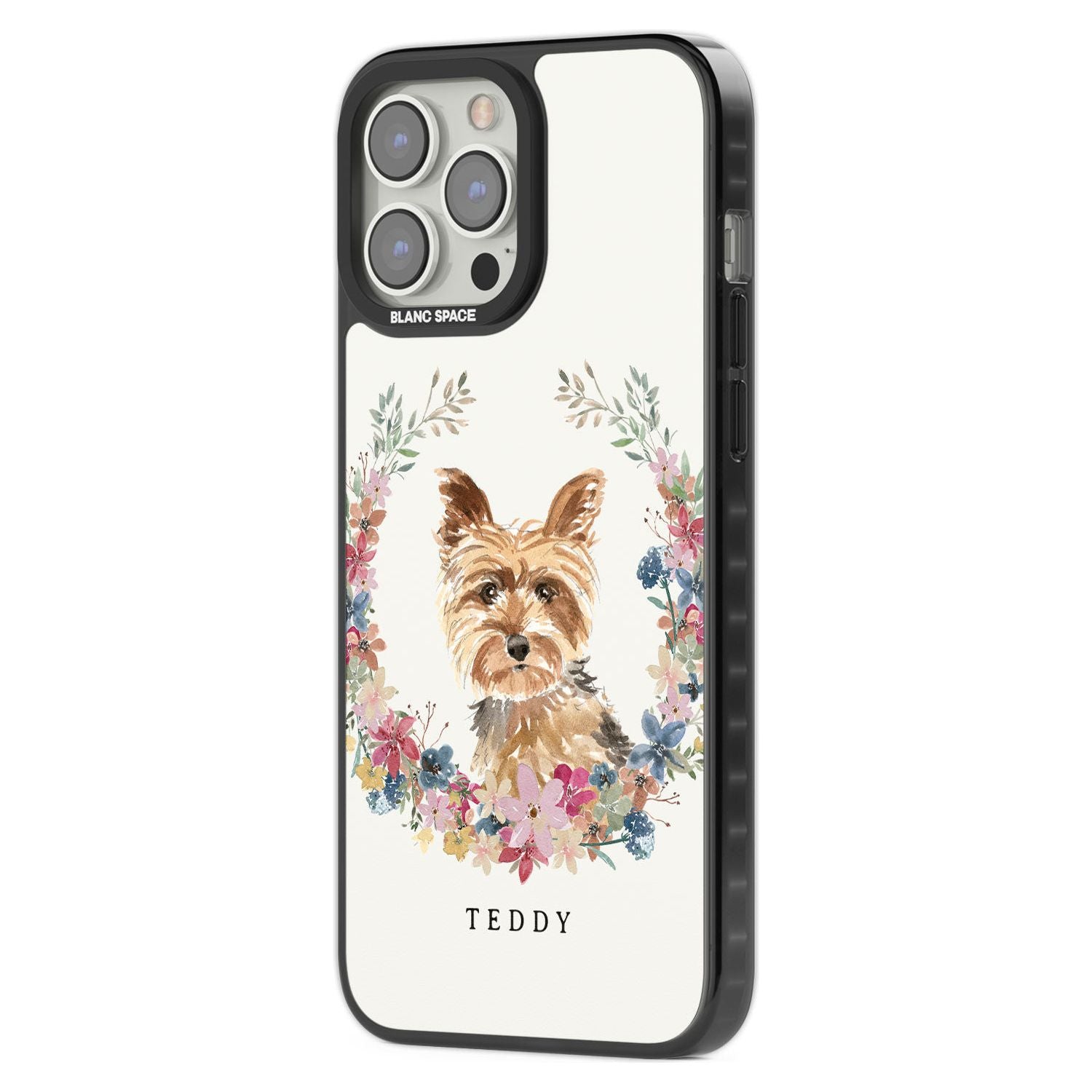 Personalised Yorkshire Terrier Floral Portrait