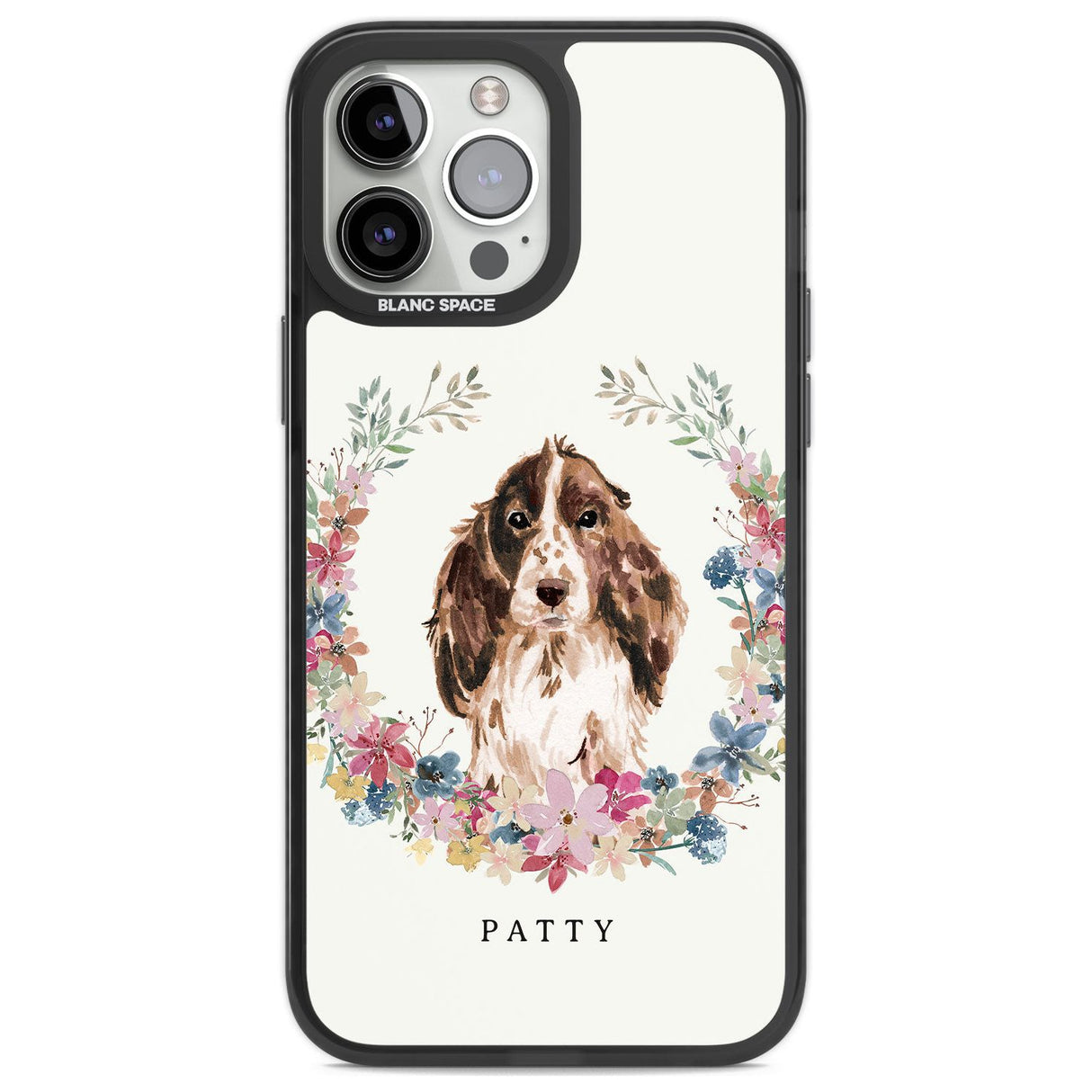 Personalised Brown Cocker Spaniel - Watercolour Dog Portrait Custom Phone Case iPhone 13 Pro Max / Black Impact Case,iPhone 14 Pro Max / Black Impact Case Blanc Space