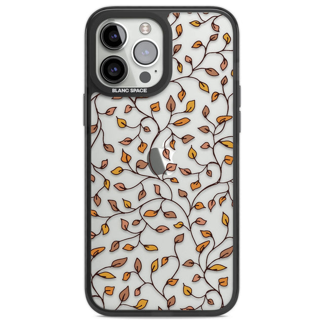 Personalised Autumn Leaves Pattern Custom Phone Case iPhone 13 Pro Max / Black Impact Case,iPhone 14 Pro Max / Black Impact Case Blanc Space
