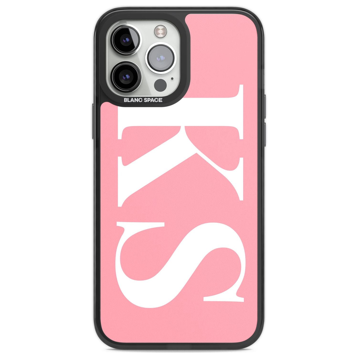 Personalised White & Pink Letters Custom Phone Case iPhone 13 Pro Max / Black Impact Case,iPhone 14 Pro Max / Black Impact Case Blanc Space