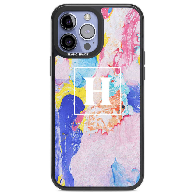 Personalised Mixed Pastels Marbled Paper Custom Phone Case iPhone 13 Pro Max / Black Impact Case,iPhone 14 Pro Max / Black Impact Case Blanc Space