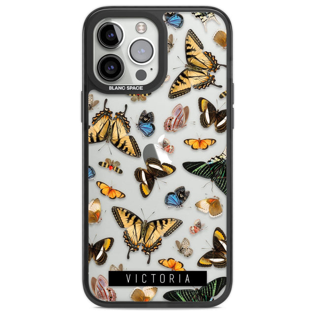 Personalised Photorealistic Butterfly Custom Phone Case iPhone 13 Pro Max / Black Impact Case,iPhone 14 Pro Max / Black Impact Case Blanc Space