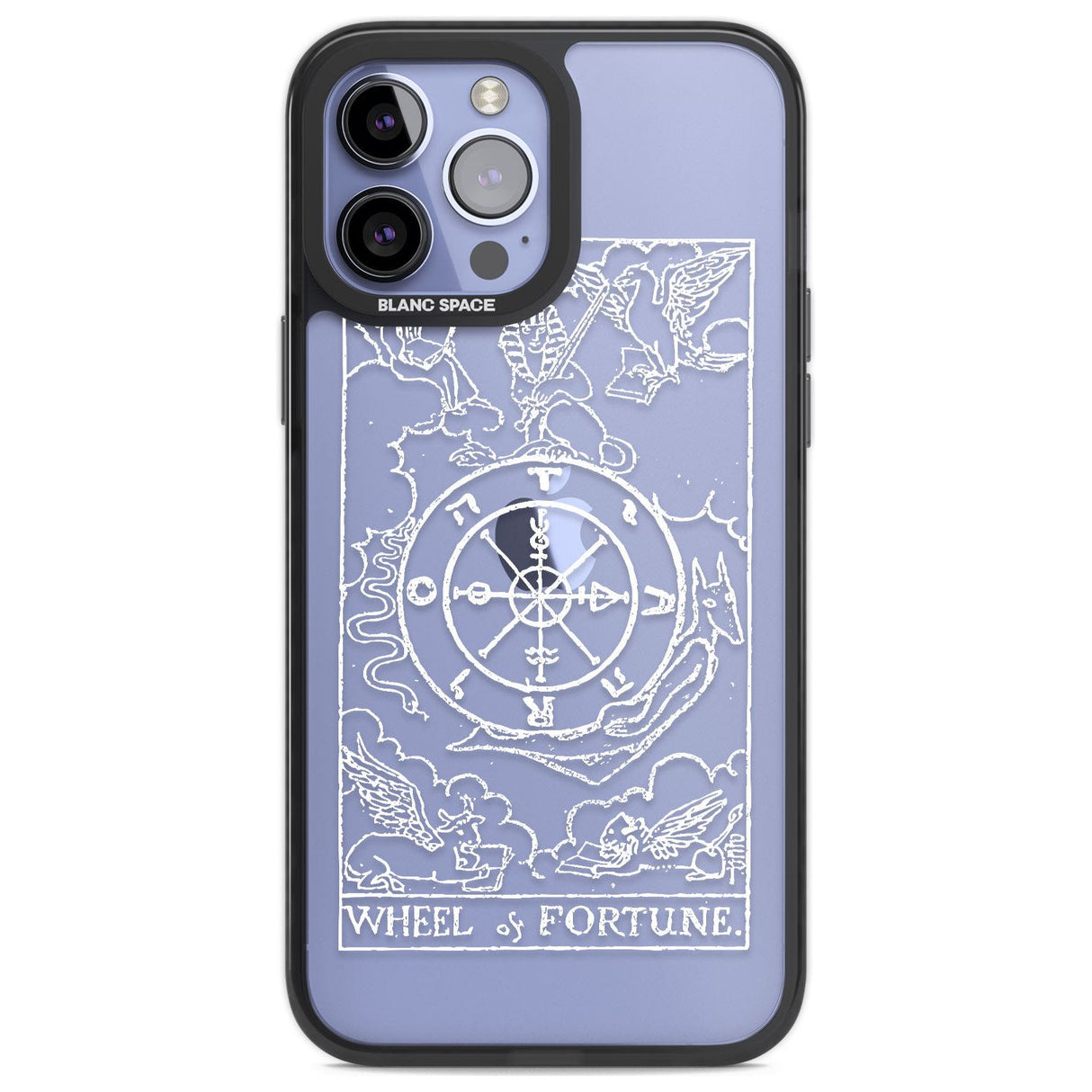 Personalised Wheel of Fortune Tarot Card - White Transparent Custom Phone Case iPhone 13 Pro Max / Black Impact Case,iPhone 14 Pro Max / Black Impact Case Blanc Space