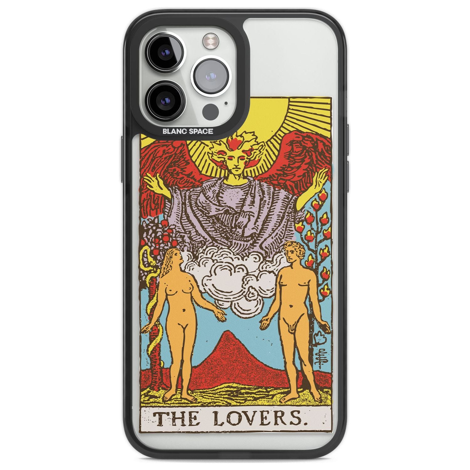 Personalised The Lovers Tarot Card - Colour Custom Phone Case iPhone 13 Pro Max / Black Impact Case,iPhone 14 Pro Max / Black Impact Case Blanc Space