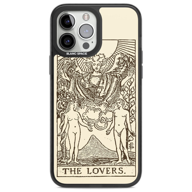 Personalised The Lovers Tarot Card - Solid Cream Custom Phone Case iPhone 13 Pro Max / Black Impact Case,iPhone 14 Pro Max / Black Impact Case Blanc Space