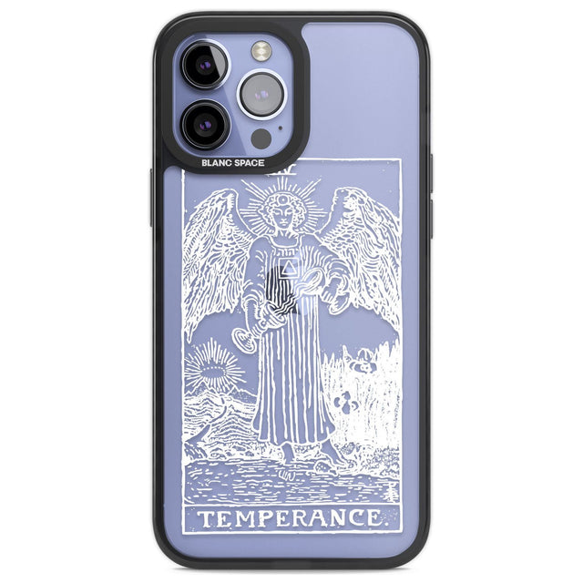 Personalised Temperance Tarot Card - White Transparent Custom Phone Case iPhone 13 Pro Max / Black Impact Case,iPhone 14 Pro Max / Black Impact Case Blanc Space