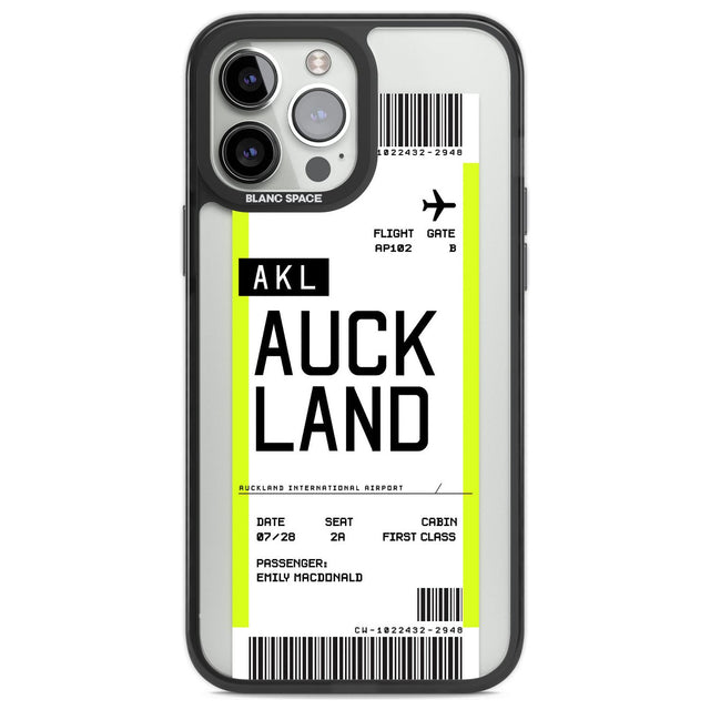 Personalised Auckland Boarding Pass Custom Phone Case iPhone 13 Pro Max / Black Impact Case,iPhone 14 Pro Max / Black Impact Case Blanc Space