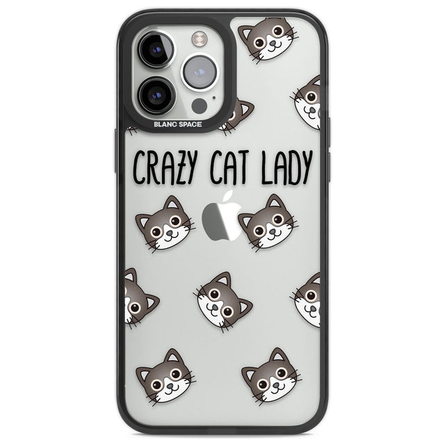 Crazy Cat Lady Phone Case iPhone 14 Pro Max / Black Impact Case,iPhone 13 Pro Max / Black Impact Case Blanc Space
