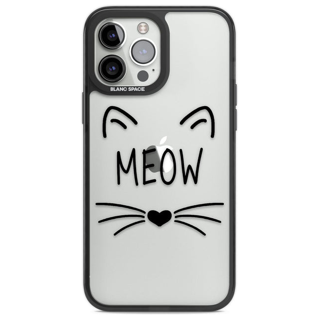 Cat Whiskers Phone Case iPhone 14 Pro Max / Black Impact Case,iPhone 13 Pro Max / Black Impact Case Blanc Space