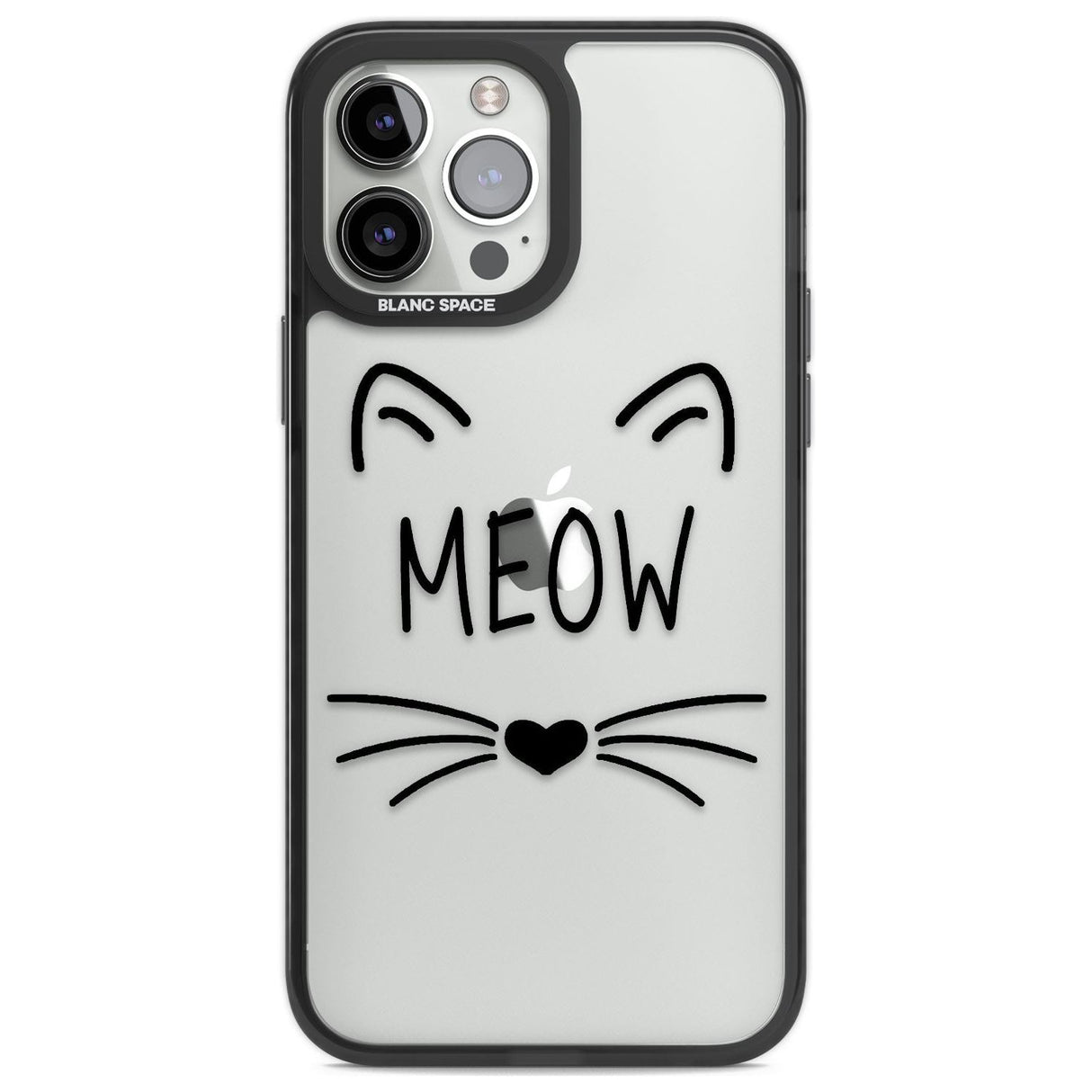 Cat Whiskers Phone Case iPhone 14 Pro Max / Black Impact Case,iPhone 13 Pro Max / Black Impact Case Blanc Space