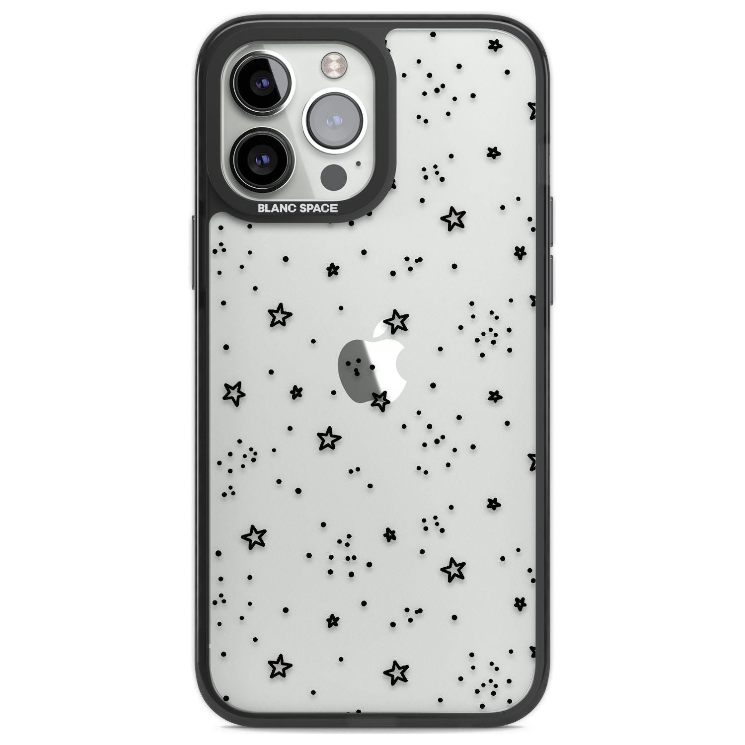 Mixed Stars Phone Case iPhone 13 Pro Max / Black Impact Case,iPhone 14 Pro Max / Black Impact Case Blanc Space