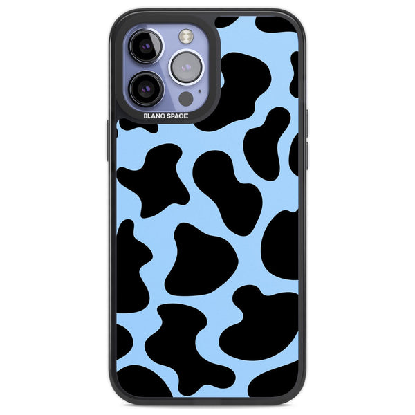 Blue And Black Cow Print