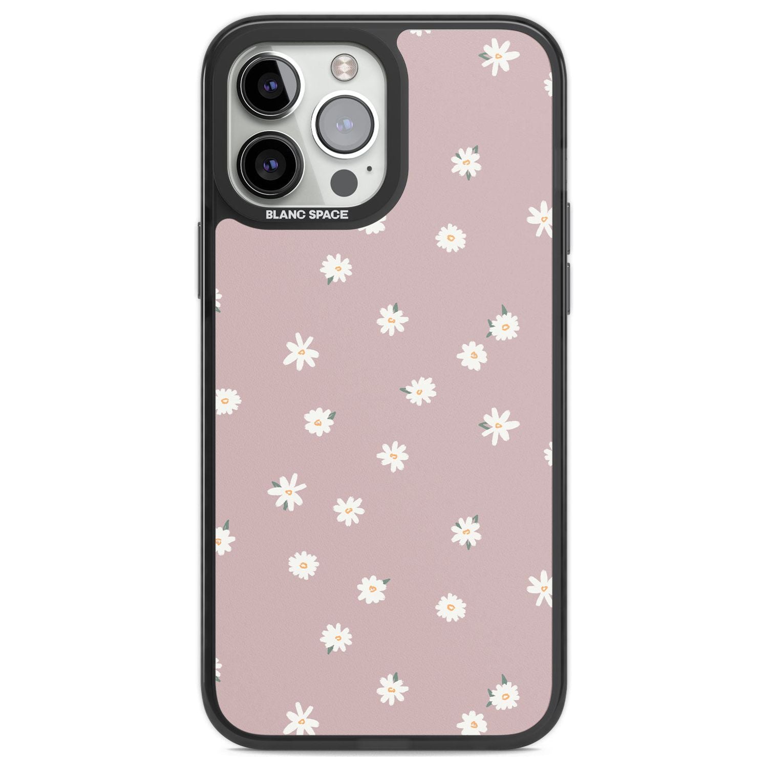 Dark Pink Cute Floral Design Phone Case iPhone 13 Pro Max / Black Impact Case,iPhone 14 Pro Max / Black Impact Case Blanc Space