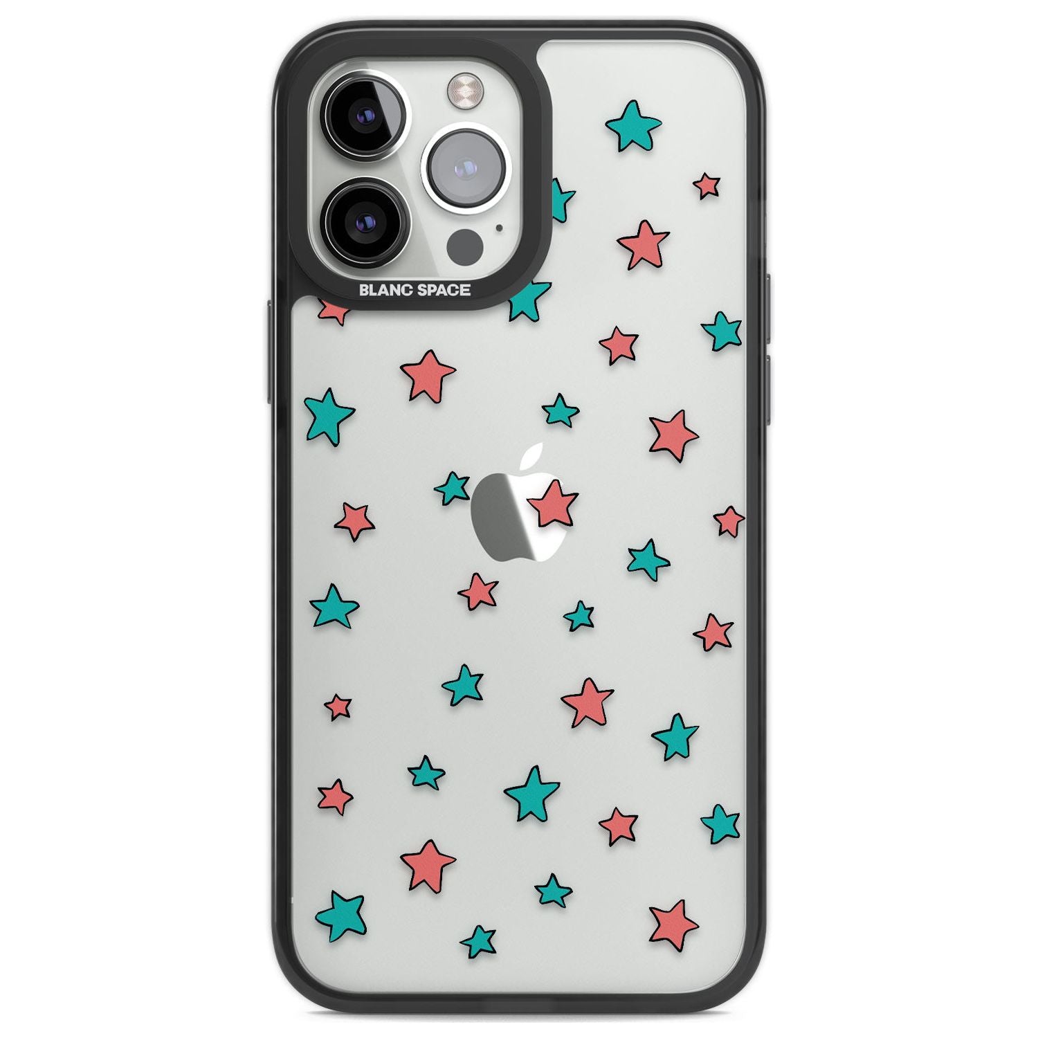 Heartstopper Stars Pattern Phone Case iPhone 13 Pro Max / Black Impact Case,iPhone 14 Pro Max / Black Impact Case Blanc Space