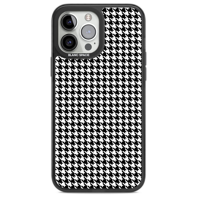Black Houndstooth Pattern Phone Case iPhone 14 Pro Max / Black Impact Case,iPhone 13 Pro Max / Black Impact Case Blanc Space