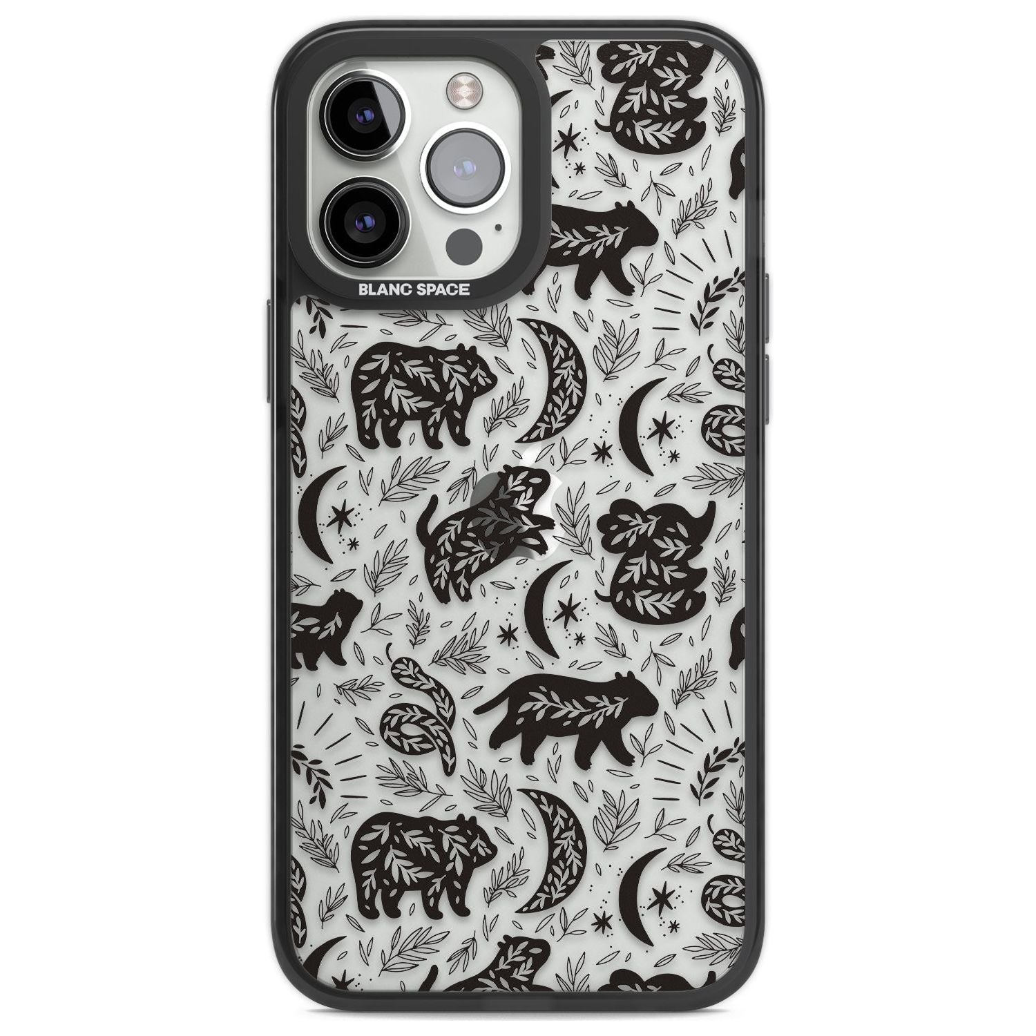 Leafy Bears Phone Case iPhone 13 Pro Max / Black Impact Case,iPhone 14 Pro Max / Black Impact Case Blanc Space