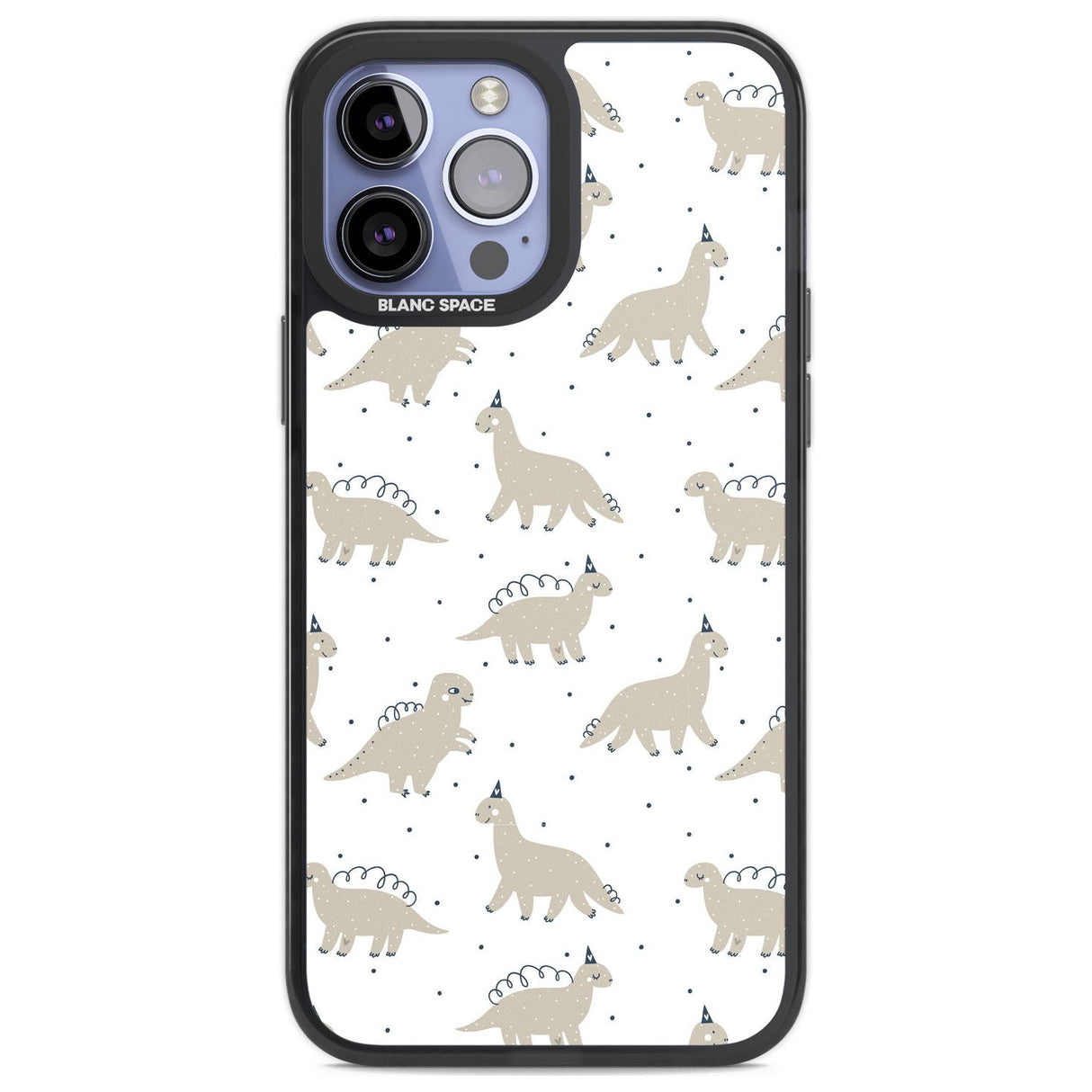 Adorable Dinosaurs Pattern Phone Case iPhone 13 Pro Max / Black Impact Case,iPhone 14 Pro Max / Black Impact Case Blanc Space