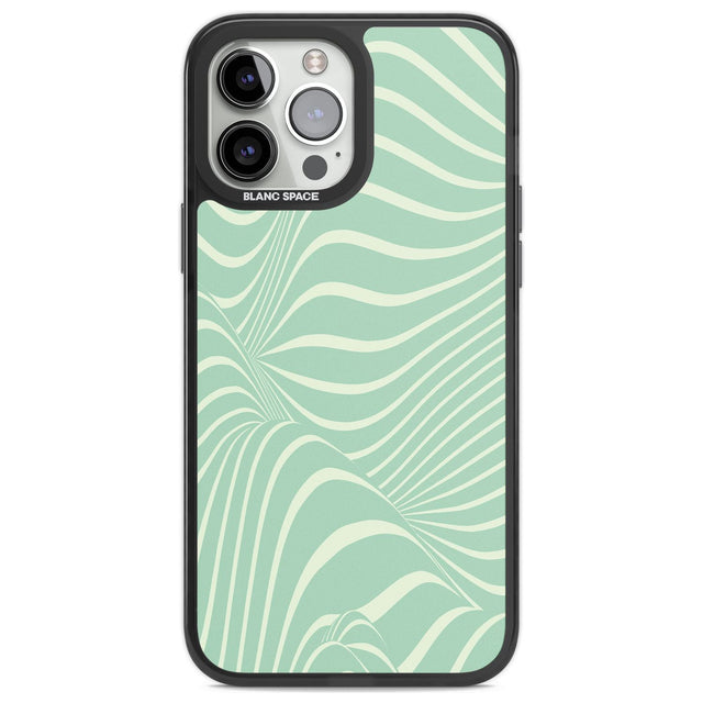 Mint Green Distorted Line Phone Case iPhone 14 Pro Max / Black Impact Case,iPhone 13 Pro Max / Black Impact Case Blanc Space