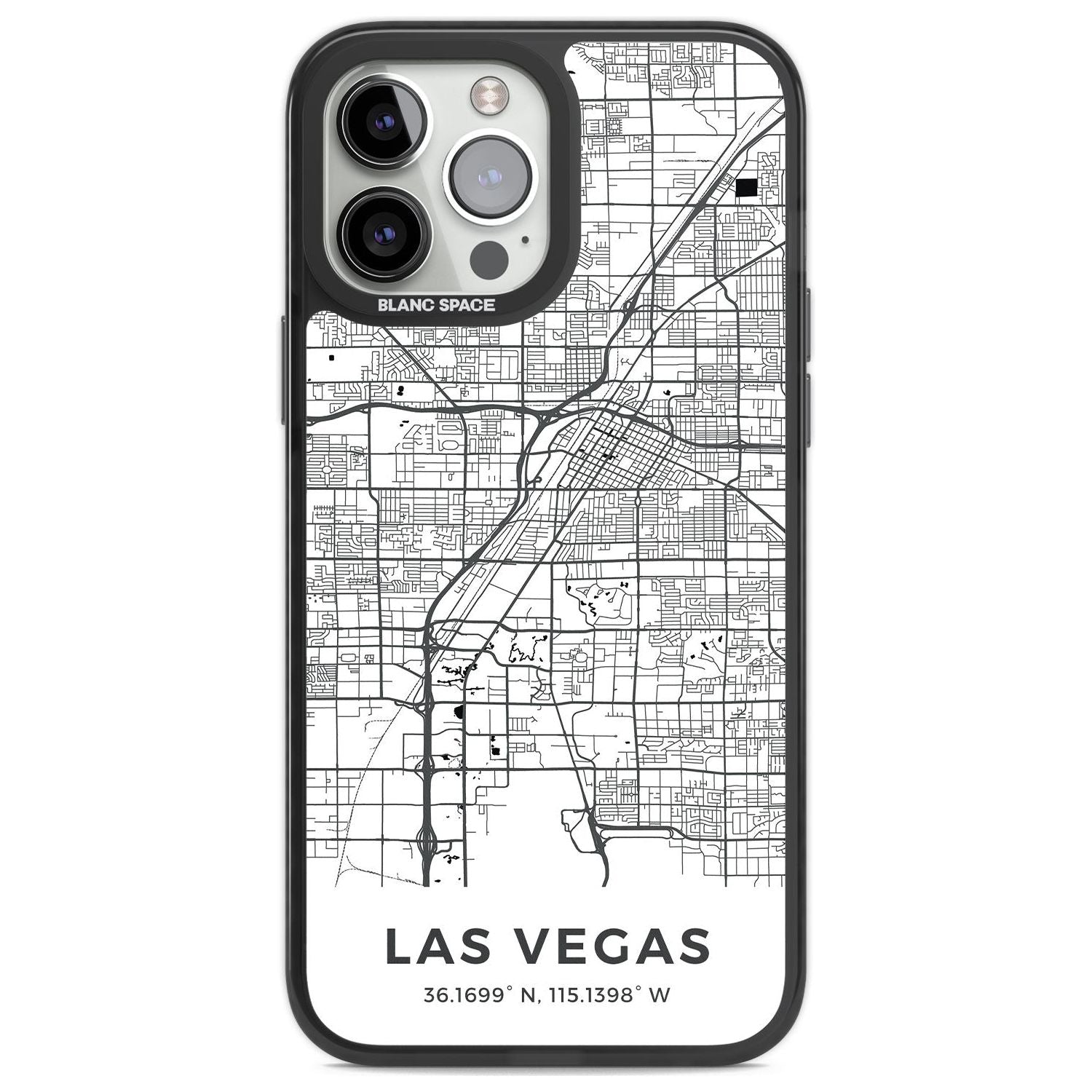 Map of Las Vegas, Nevada Phone Case iPhone 13 Pro Max / Black Impact Case,iPhone 14 Pro Max / Black Impact Case Blanc Space