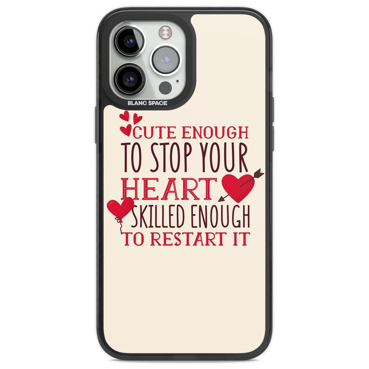 Medical Design Cute Enough to Stop Your Heart Phone Case iPhone 13 Pro Max / Black Impact Case,iPhone 14 Pro Max / Black Impact Case Blanc Space