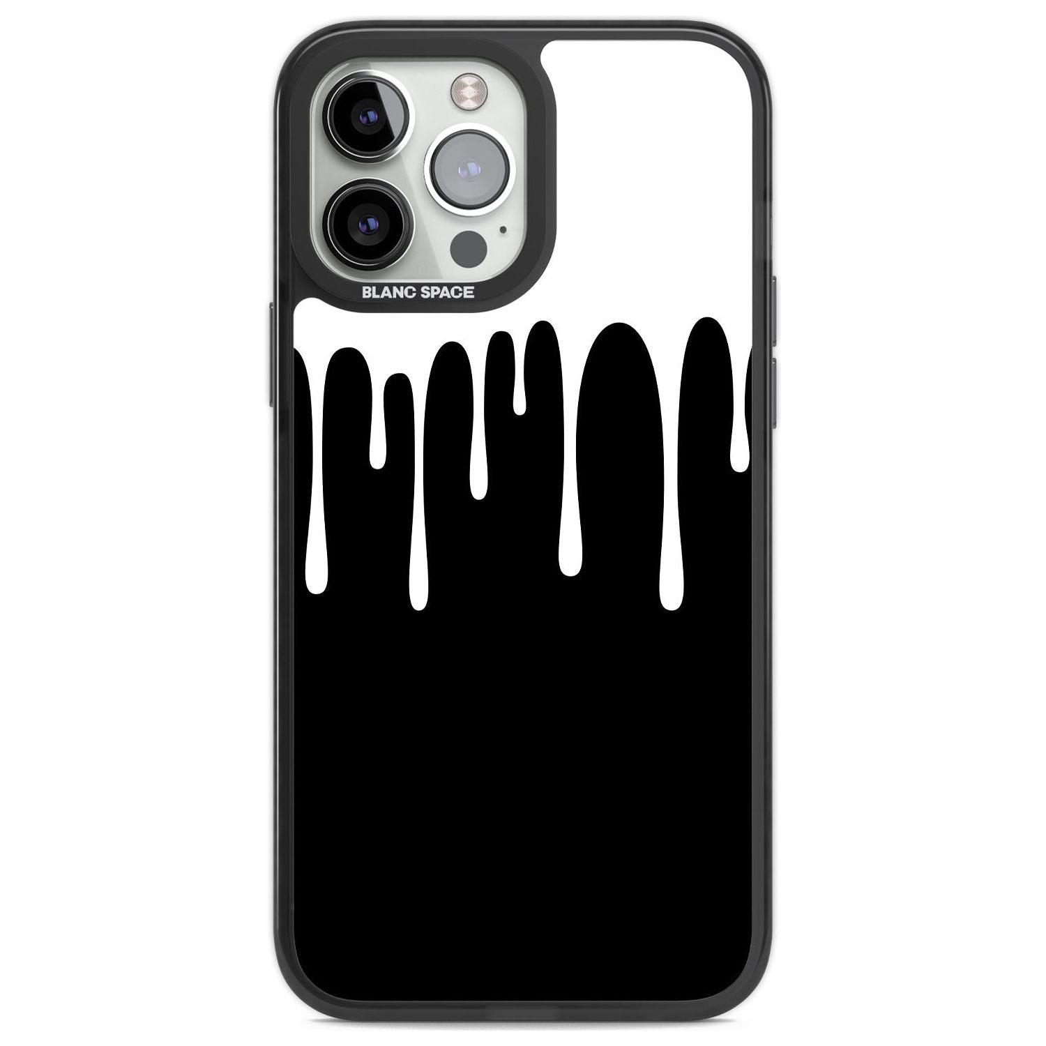Melted Effect: White & Black Phone Case iPhone 13 Pro Max / Black Impact Case,iPhone 14 Pro Max / Black Impact Case Blanc Space