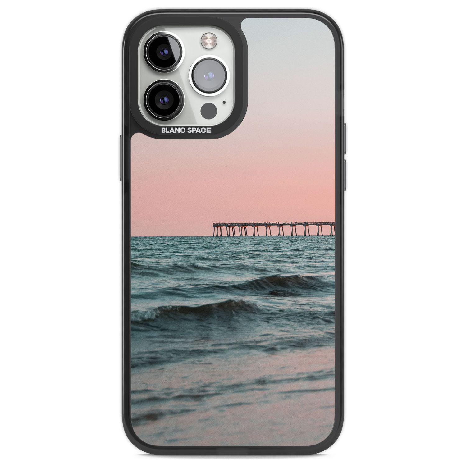 Beach Pier Photograph Phone Case iPhone 13 Pro Max / Black Impact Case,iPhone 14 Pro Max / Black Impact Case Blanc Space