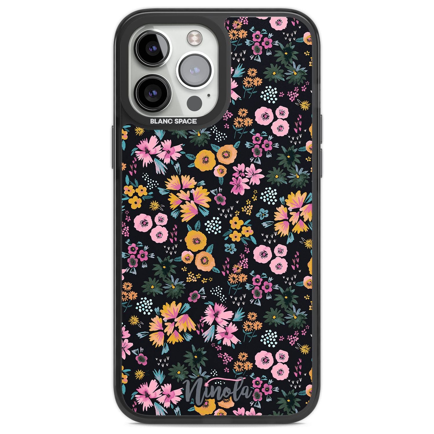 Little Flowers Phone Case iPhone 13 Pro Max / Black Impact Case,iPhone 14 Pro Max / Black Impact Case Blanc Space