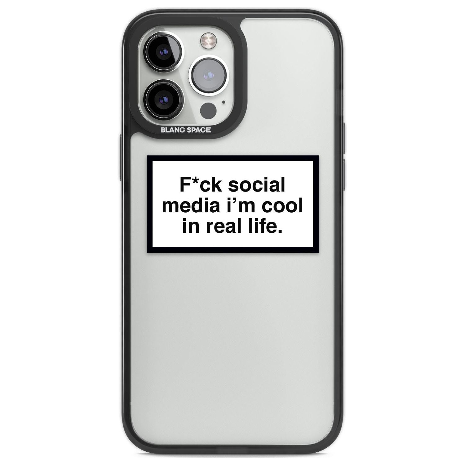 F*ck Social Media Phone Case iPhone 13 Pro Max / Black Impact Case,iPhone 14 Pro Max / Black Impact Case Blanc Space