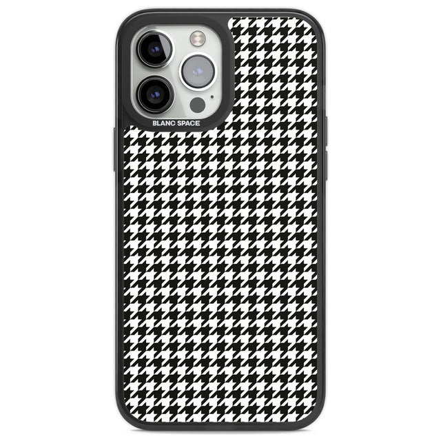 Chic Houndstooth Check Phone Case iPhone 14 Pro Max / Black Impact Case,iPhone 13 Pro Max / Black Impact Case Blanc Space