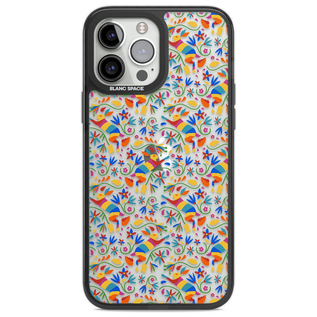Floral Rabbit Pattern in Rainbow Phone Case iPhone 13 Pro Max / Black Impact Case,iPhone 14 Pro Max / Black Impact Case Blanc Space