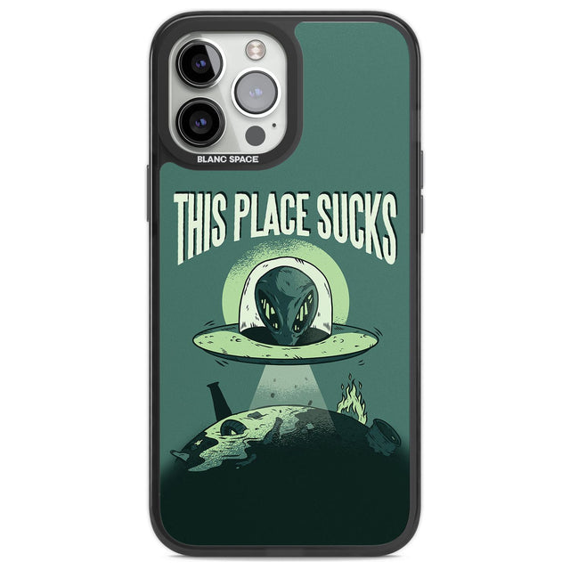 EARTH SUCKS Phone Case iPhone 14 Pro Max / Black Impact Case,iPhone 13 Pro Max / Black Impact Case Blanc Space