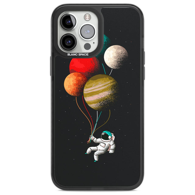 Astronaut Balloon Planets Phone Case iPhone 14 Pro Max / Black Impact Case,iPhone 13 Pro Max / Black Impact Case Blanc Space