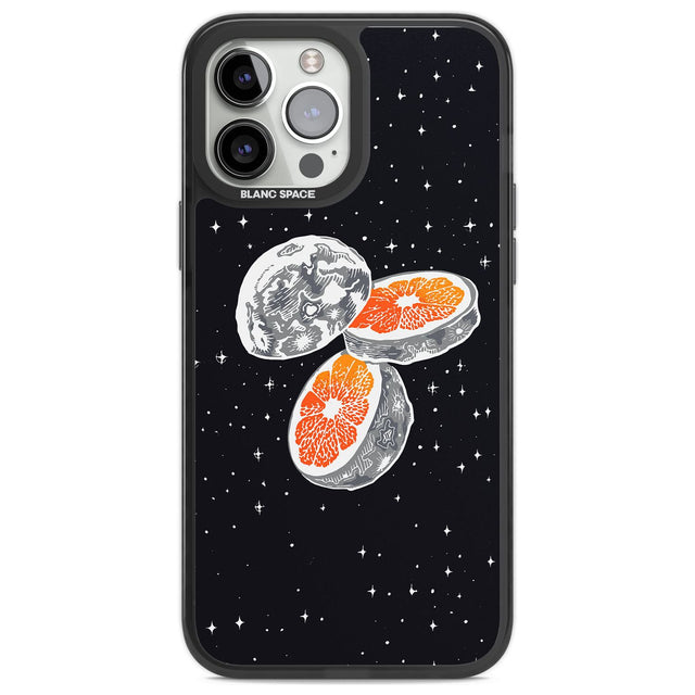 Blood Orange Moon Phone Case iPhone 14 Pro Max / Black Impact Case,iPhone 13 Pro Max / Black Impact Case Blanc Space