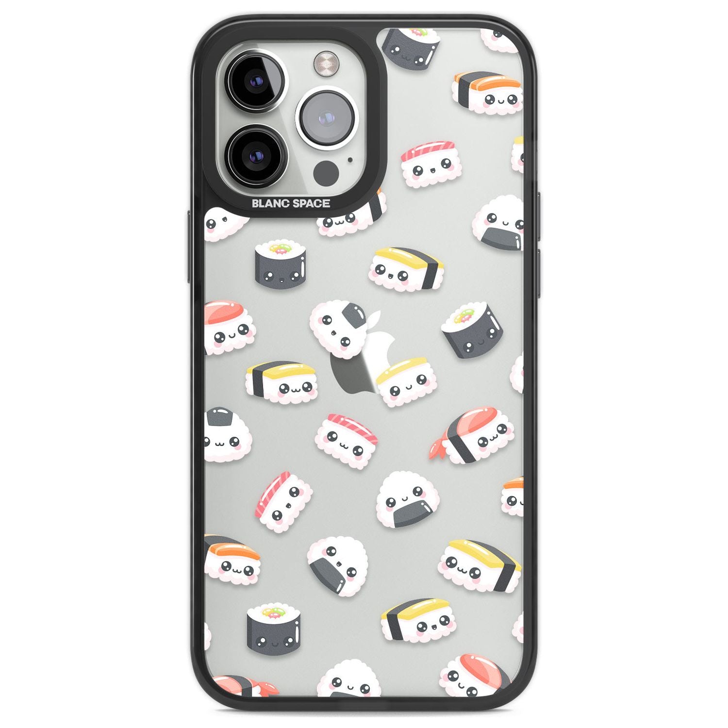 Kawaii Sushi & Rice Phone Case iPhone 13 Pro Max / Black Impact Case,iPhone 14 Pro Max / Black Impact Case Blanc Space