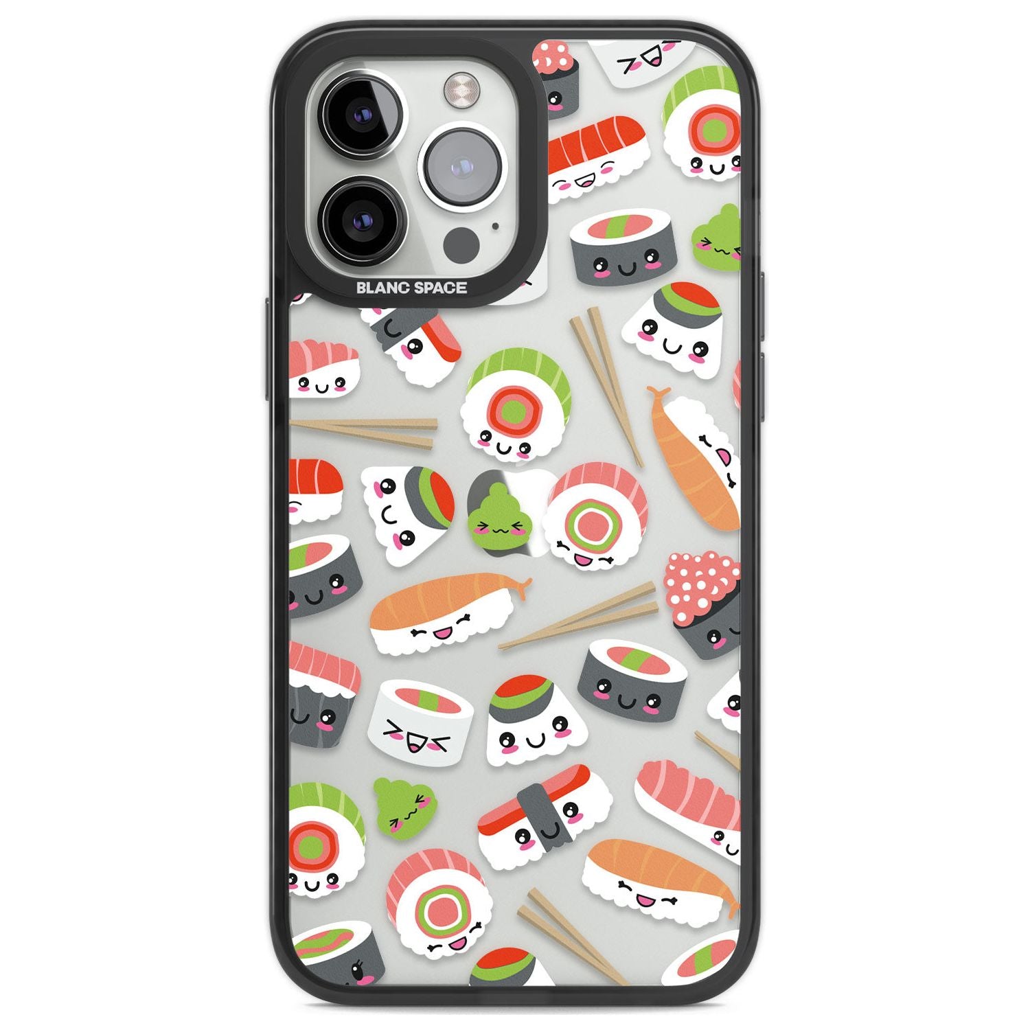 Kawaii Sushi Mix Phone Case iPhone 13 Pro Max / Black Impact Case,iPhone 14 Pro Max / Black Impact Case Blanc Space