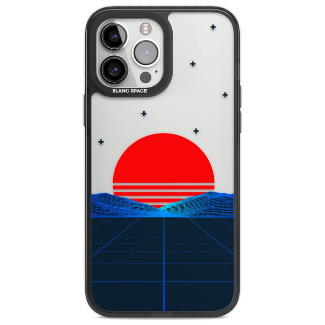 Japanese Sunset Vaporwave Phone Case iPhone 13 Pro Max / Black Impact Case,iPhone 14 Pro Max / Black Impact Case Blanc Space