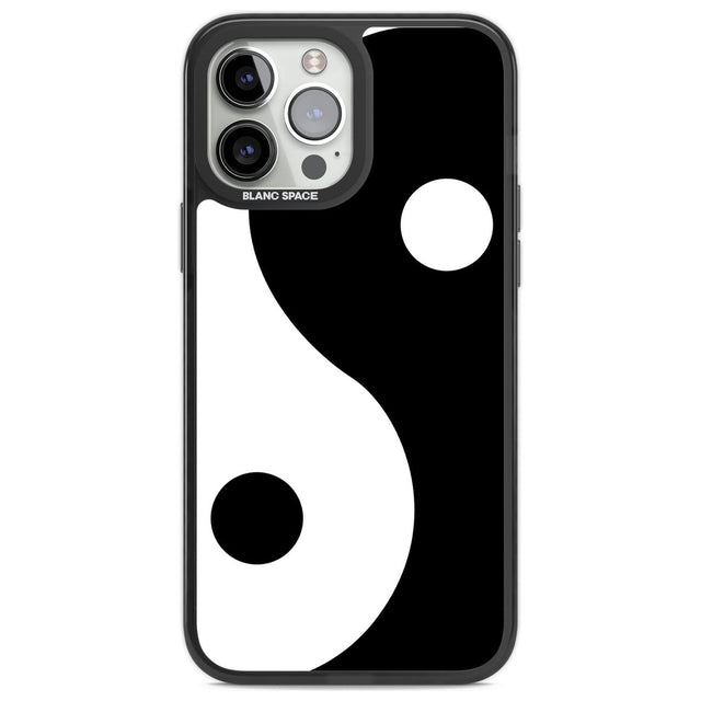 Large Yin Yang Phone Case iPhone 13 Pro Max / Black Impact Case,iPhone 14 Pro Max / Black Impact Case Blanc Space