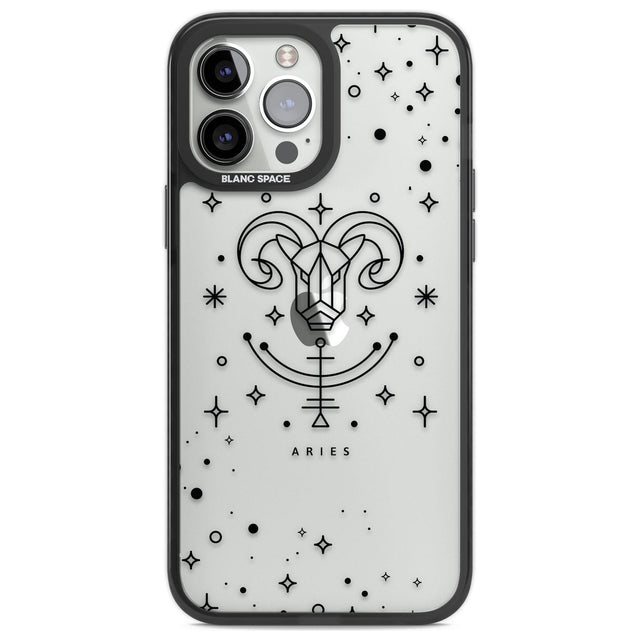 Aries Emblem - Transparent Design Phone Case iPhone 13 Pro Max / Black Impact Case,iPhone 14 Pro Max / Black Impact Case Blanc Space