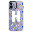 Personalised White Monogram Floral Custom Phone Case iPhone 13 Pro Max / Impact Case,iPhone 14 Pro Max / Impact Case Blanc Space