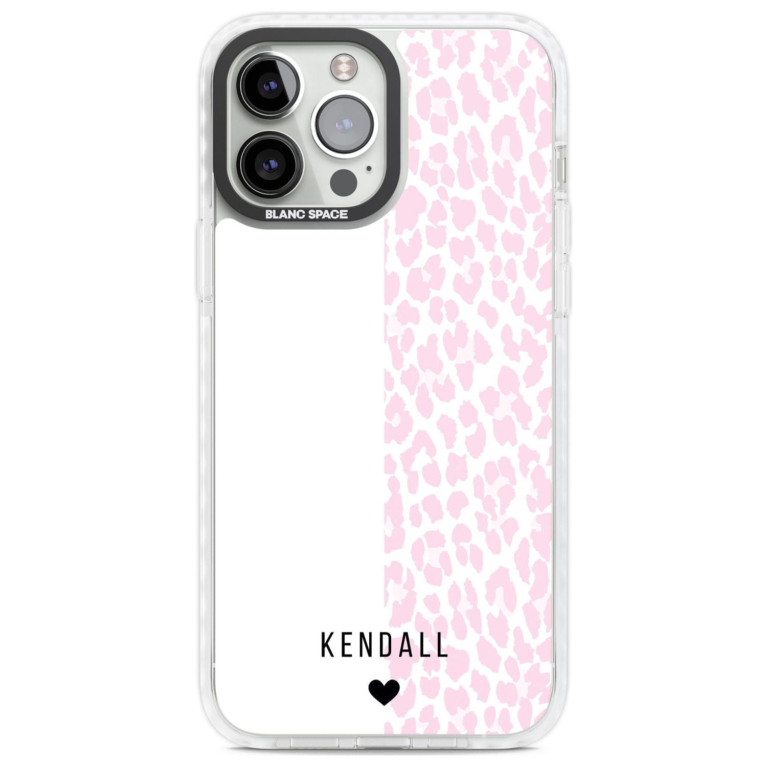 Personalised Pink & White Leopard Spots Custom Phone Case iPhone 13 Pro Max / Impact Case,iPhone 14 Pro Max / Impact Case Blanc Space