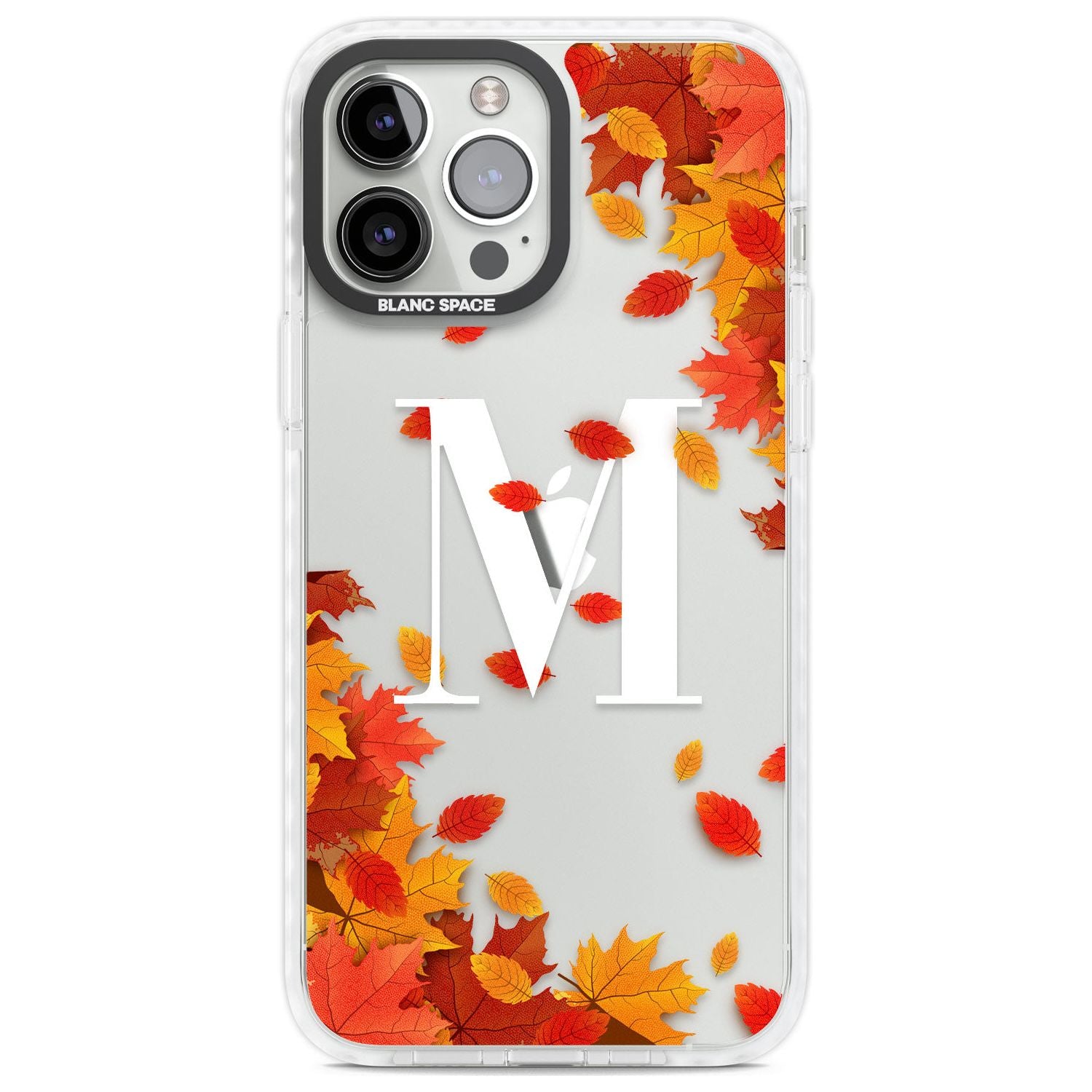 Personalised Monogram Autumn Leaves Custom Phone Case iPhone 13 Pro Max / Impact Case,iPhone 14 Pro Max / Impact Case Blanc Space
