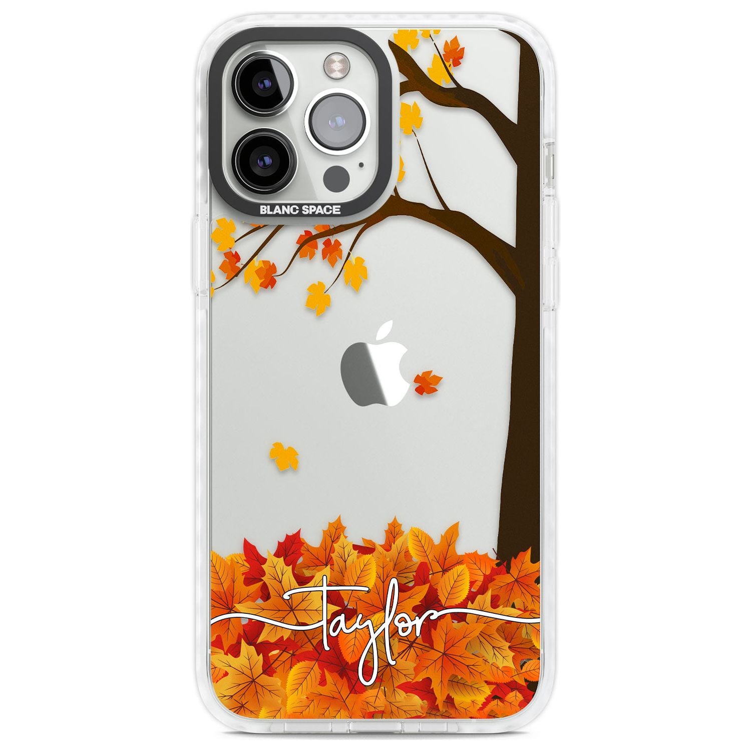 Personalised Autumn Leaves Custom Phone Case iPhone 13 Pro Max / Impact Case,iPhone 14 Pro Max / Impact Case Blanc Space