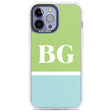 Personalised Colourblock: Green & Turquoise Custom Phone Case iPhone 13 Pro Max / Impact Case,iPhone 14 Pro Max / Impact Case Blanc Space